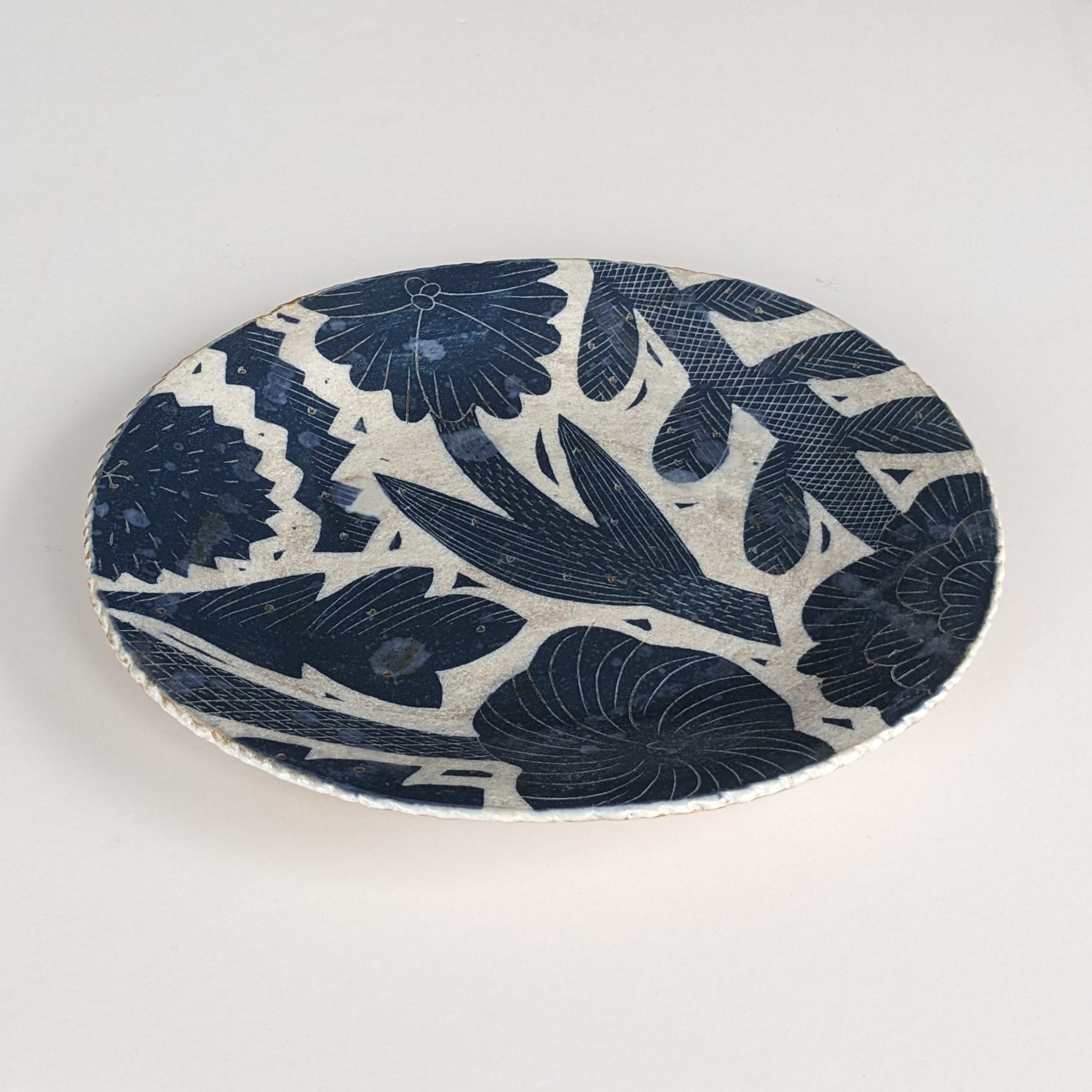 Makoto Kagoshima, large ‘Blue Bird’ plate